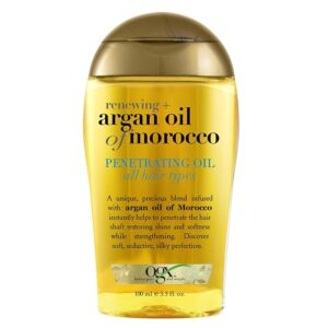 OGX Renewing + Argan Oil of Morocco Hair Oil Treatment – Deep Moisturizing & Strengthening Formula, Paraben & Sulfate-Free, 3.3 fl oz