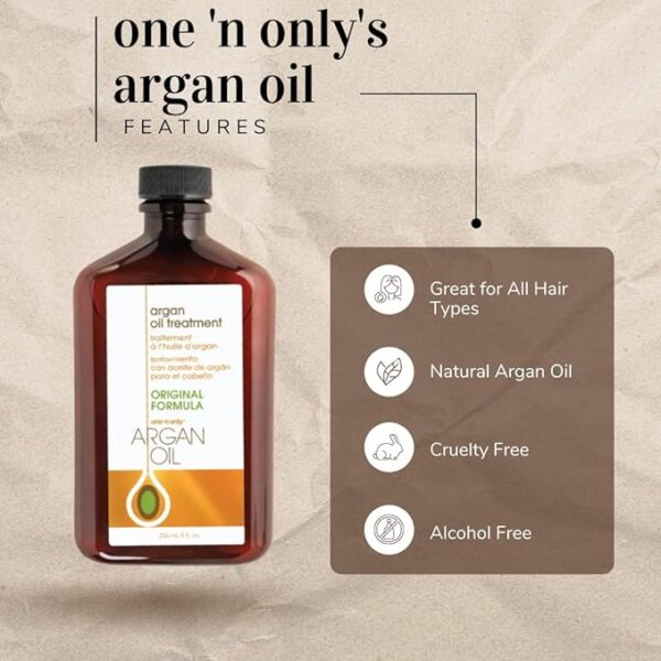 one 'n only Argan Oil Hair Treatment, Helps Smooth and Strengthen Damaged Hair, Eliminates Frizz, Creates Brilliant Shines, Non-Greasy Formula, 8 Fl. Oz - Image 3