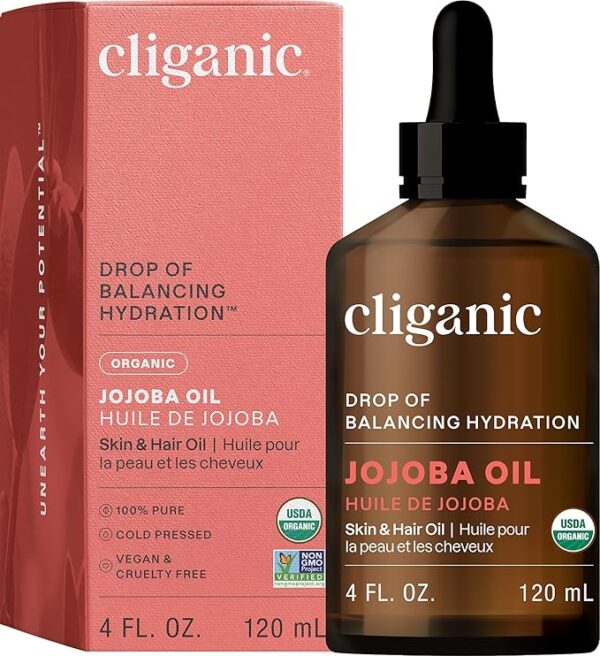 Cliganic Organic Jojoba Oil 4oz – 100% Pure & Natural Cold-Pressed | Moisturizer for Face, Hair, Skin & Nails | Hexane-Free Carrier Oil - Image 3